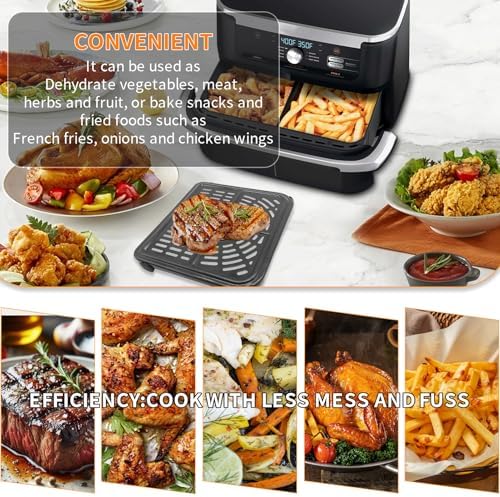 GWY Air Fryer Tray for Ninja Foodi 11 Quart 7-in-1 MegaZone XL FlexBasket Air Fryer, 2 Packs Replacement Air Fryer Crisper Plate Grill Pan Grill Plate Accessories with Rubber Bumpers, Dishwasher Safe - Image 7