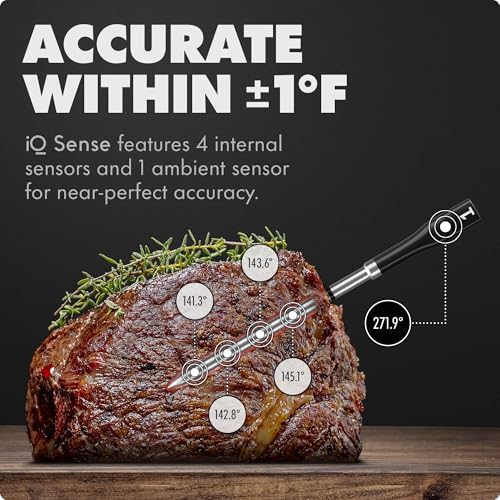 CHEF iQ Sense | Smart Wireless Meat Thermometer | 2 Ultra-Thin Probes | WiFi Unlimited Range | 1000°F Heat Safe | 5 Sensors | BBQ, Grill, Oven, Smoker, Air Fryer | Gen3 - Image 2