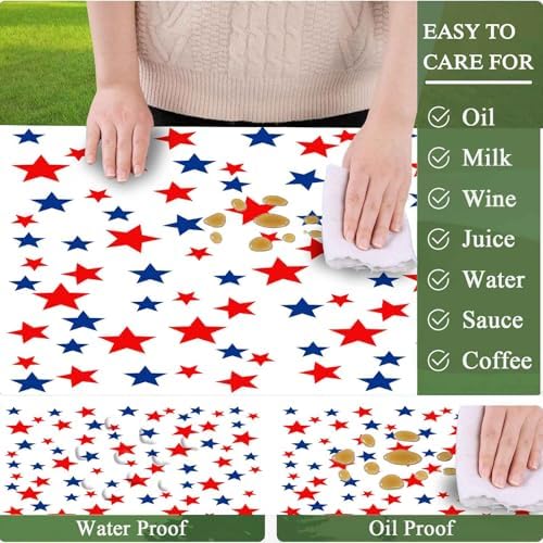CAPSCEOLL Fitted Picnic Table Cover with Bench Covers 5ft - Stars - Image 3