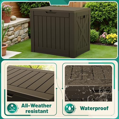 Devoko 40 Gallon Deck Box Lockable Outdoor Storage Box Waterproof for Patio - Image 3