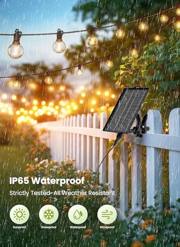 Brightown 106FT Solar String Lights Outdoor, IP65 Waterproof, Remote, Timer - Image 2