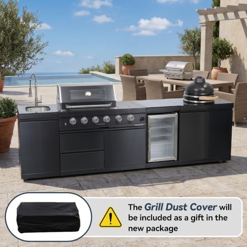 118" Outdoor Propane Gas Kitchen Island 4-Burner Grill, 304 stainless Steel - Image 3