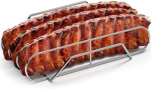 Sorbus Rib Rack for Smoking, Grill Roasting Stand (XL, Stainless Steel) by Sorbus