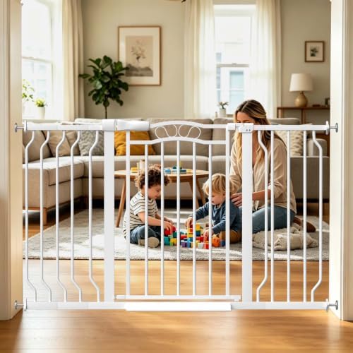 Fairy Baby 29.5"-53.0" Extra Wide Baby Gates for Doorway Pressure Mounted by FairyBaby