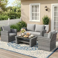 Wisteria Lane 4 Piece Outdoor Wicker Patio Furniture Set for All Weather by WisteriaLane