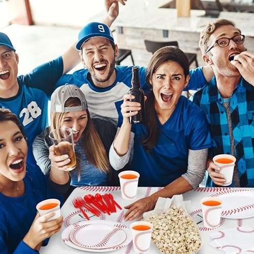 Kochorie 242 Pieces Baseball Tableware Set - Image 6