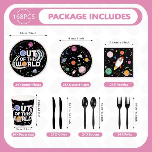 168 Pcs Out of This World Outer Space Party Decorations Serves 24 - Image 2