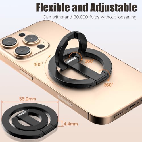 Magnetic Phone Ring for MagSafe Dual-Sided Magnetic Phone Grip Magnet Phone Stand Grip Compatible with iPhone 17/16/15/14/13 Pro Max Plus Mag Safe Accessory for Car Mounts - Image 3