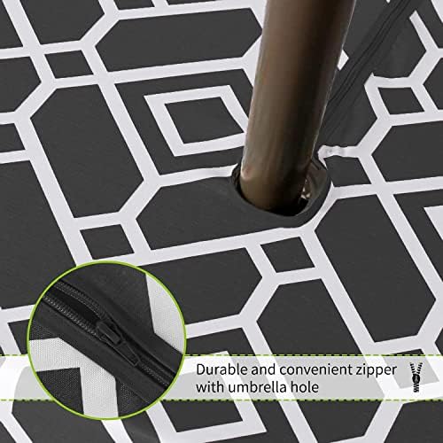 LUSHVIDA Moroccan Outdoor Tablecloth with Umbrella Hole, 60x84 Inch Black - Image 5