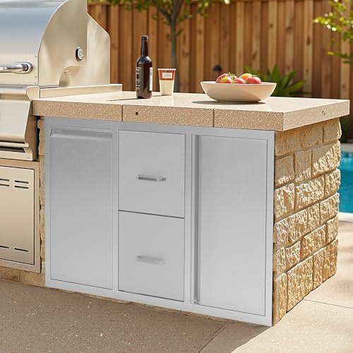 Jocisland 41.5-Inch Stainless Steel Outdoor Kitchen Storage Cabinet - Image 2