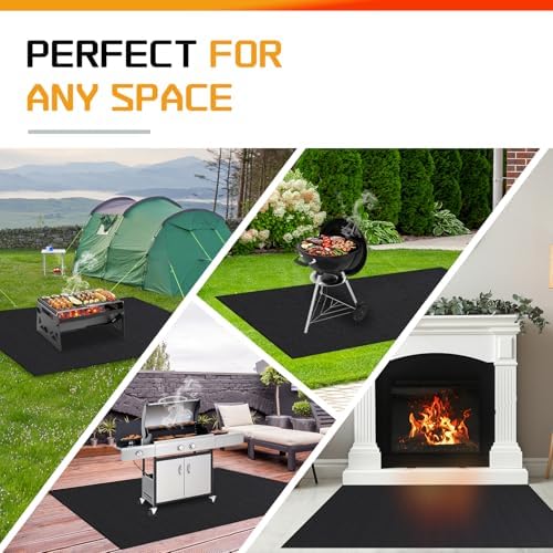 80 x 48 Inch Extra Large Under Grill Mats for Outdoor Grill, Double-Sided Fireproof BBQ Grill Mat, Waterproof Oilproof Heavy-Duty Protector for Charcoal Gas Grills, Fire Pits, Deck, Patio and Lawn - Image 6