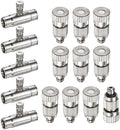 M METERXITY 20-Pack Brass Misting Nozzle Tee Kit, 0.15mm Orifice Dia. High Pressure Spray Misting Nozzle Head, Slip Connectors for 3/8 Inch Drip Irrigation Tubing Kit Outdoor [3/16" Threaded] by MMETERXITY