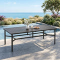 MIXPATIO Outdoor Dining Table for 8, Black Metal Table w/Umbrella Hole by MIXPATIO