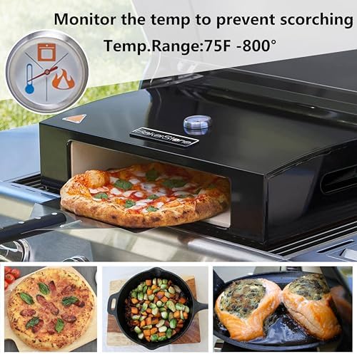 BakerStone Outdoor Pizza Oven, Propane Gas Pizza Oven for Grill 5-Sided Stone Baking Chamber, Portable Pizza Oven Box Kit with Wood Pizza Peel, Turning Peel, Dust Cover, Original Series - Image 3