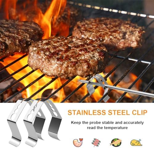 2 Pack Meat Probes for Camp Chef Grill with 2 Clips, 3.5mm Plug, PG24-28 - Image 2