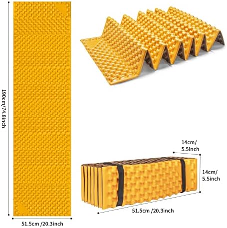Foam Camping Pads for Hiking, Ultralight Closed Cell Mattress, Waterproof Soft Mat for Adults, Wide Picnic Yoga Mats, Folding Sleeping Pad for Outdoor Backpacking - Image 3