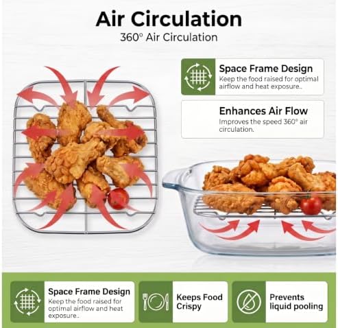 2Pcs Stainless Steel Crisper Rack for Ninja Crispi Pro & FN101 Air Fryer - Image 3