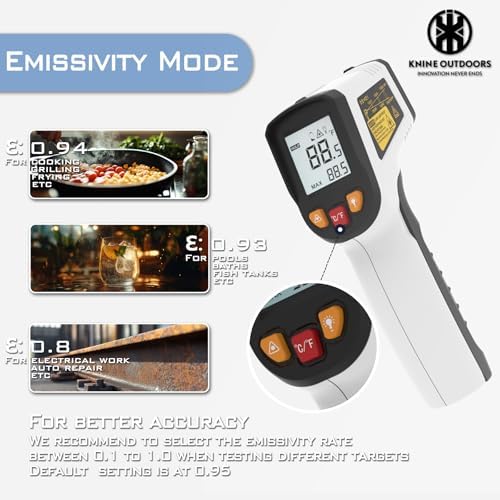 KNINE OUTDOORS Infrared Thermometer Gun, -58℉ to 1112℉ - Image 4