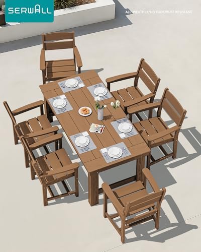SERWALL HDPE Outdoor Dining Table and Chairs Set for 4 - Image 6