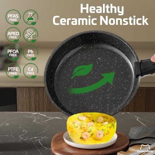 18 Pcs Pots and Pans Set Non Stick, Detachable Handle Cookware - Image 3