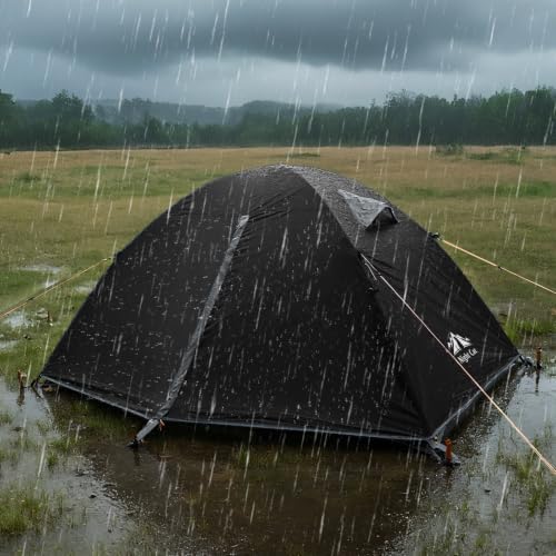 Night Cat 2-Persons Backpacking Tent: Waterproof Lightweight Camping Tent for Two People Hiking Outdoor Mountain with Aluminum Poles and Rainfly Green - Image 3