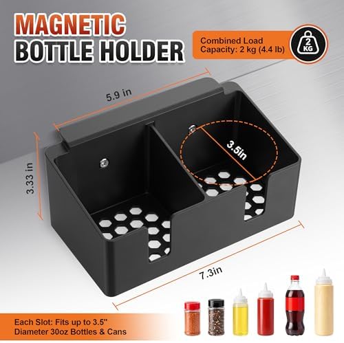 Hohean BBQ Magnetic Bottle Holder, Compatible with Blackstone Griddle - Image 3