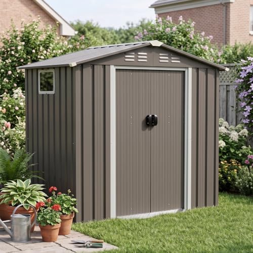 Vongrasig 6x4 FT Outdoor Storage Shed with Window & Lockable Door by Vongrasig