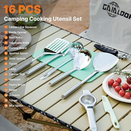 Gaialoop Camping Utensil Set, Camping Cooking Utensils & Kitchen Tools - Image 2