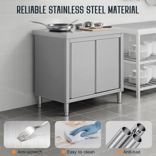SPECRAFT 36x23x33 Inch Stainless Steel Prep Table Cabinet - Image 4