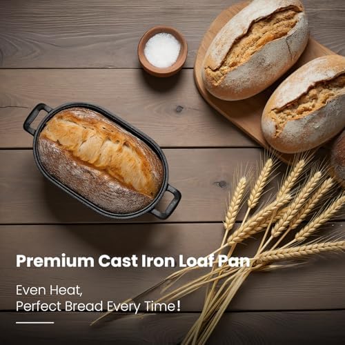 Cast Iron Loaf Pan with Lid-Bread Baking Pan for Sourdough,Pre-Seasoned Oval Dutch Oven, 9 x 5-4/5 Inch Loaf Pans for Homemade,Heavy Duty with Even Heating - Image 4