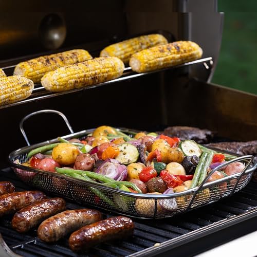Maverick Stainless Steel Mesh Roasting Pan – Heavy-Gauge 304 Stainless Steel Grill Basket for BBQ & Smoking, Open Mesh Design for Heat & Smoke Circulation, Dishwasher Safe, 16.5 x 11 Inches - Image 3