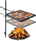 VEVOR Heavy Duty Swivel Campfire Grill, 16" Portable Camping Grill Grate, Sturdy Steel BBQ Mesh, 360° Height Adjustable Over Fire Pit Equipment with Carrying Bag, for Outdoor Open Flame Cooking by VEVOR