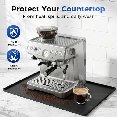 Golener Coffee Bar Mat, Silicone Coffee Mat with Raised Edges, 24"x16" - Image 4