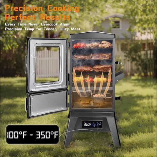 40 Inch Electric Smoker with Digital Controls & Meat Thermometer, Vertical BBQ Smoker with 4 Smoking Racks, Wood Chip Tray & Waterproof Cover, 633 Sq In Outdoor Smoker for Ribs, Brisket & Turkey - Image 2