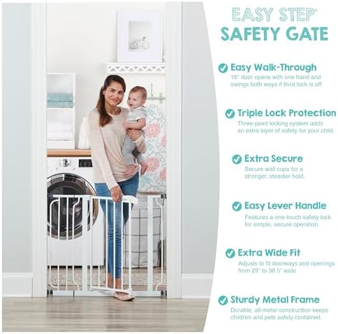 Regalo Safety 29"-38.5" Easy Step Baby Gate, Bottom of Stairs & Doorways - Image 3