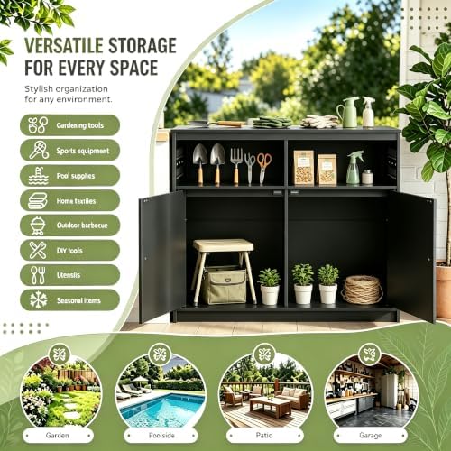 Outvita Outdoor Storage Cabinet PVC 2-in-1 Workstation - Image 5