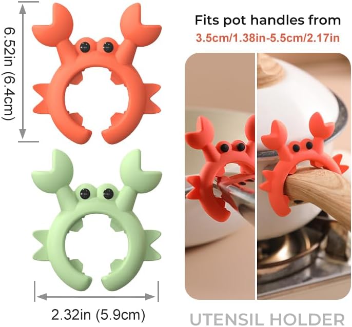 Crab Spoon Holder Funny Spoon Rest for Stove Top, Steam Releaser- Cooking Gadgets, Cooking Gifts, Cool Kitchen Gadgets, Cool Gifts, Cute Kitchen Accessories - Image 3