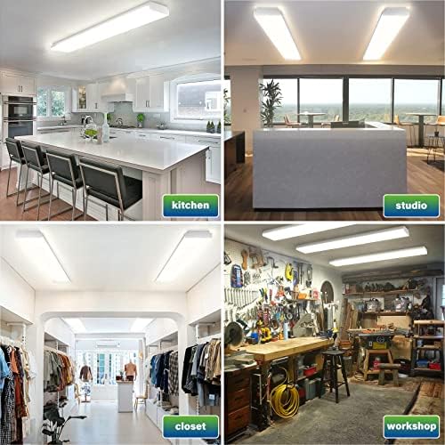 ANTLUX 4FT LED Wraparound 40W Shop Lights for Garage, 4400lm, 5000K, 4 Foot Crystal LED Wrap Light, 48 Inch Integrated Linear Strip Flush Mount Office Workshop Ceiling Lighting Fixture, 4 Pack - Image 5