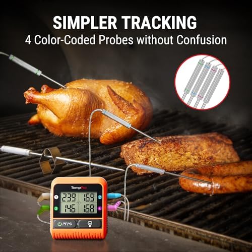TempPro TempSync 1000FT Wireless Meat Thermometer for Grilling and Smoking - Image 4