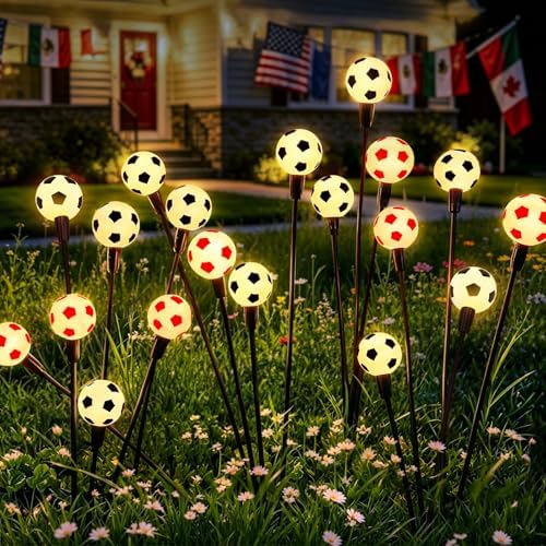 vignuto 2026 Solar Soccer Lights, 8 Packs 48LED, Solar Lights Outdoor Waterproof, World Cup Decorations, Garden Decor, Patio Decor, Unique Decor for Soccer Game. by Unknown