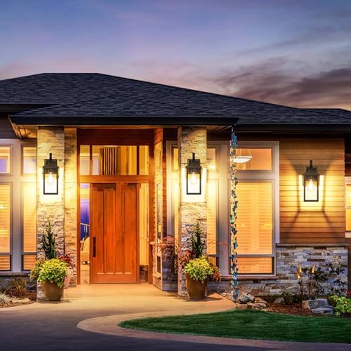BesLowe 2-Pack 15” Outdoor Wall Lights, Bronze Modern Porch Sconces - Image 5