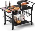 Pizza Oven Table Stand, Outdoor Grill Cart Table for Ninja Ooni Blackstone by Leteuke