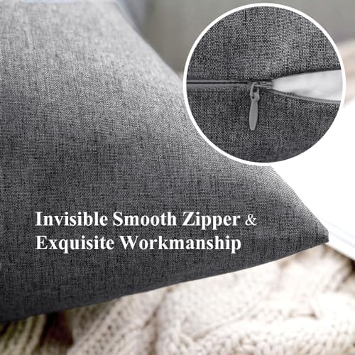 MIULEE Decorative Outdoor Pillow Covers Waterproof 20x20 Light Grey - Image 2