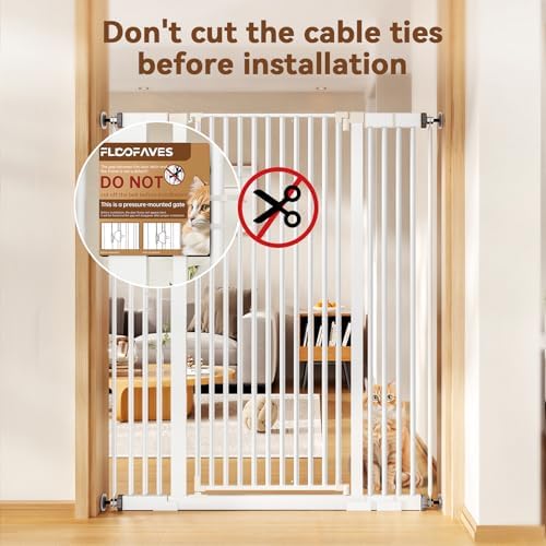 Fldofaves Extra Tall Pet Gate, 57" Cat Gate for Doorway, Pressure Mounted Auto Close Dog Gate, Ultra Narrow Bar Spacing No Drill Gate for Stairs, Doorways, Hallways, Fits 29.5"-43" Openings - Image 5