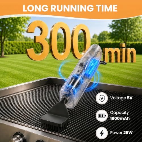 Electric Grill Brush with LED Light, Grill Cleaner for Outdoor Grill（Black） - Image 5