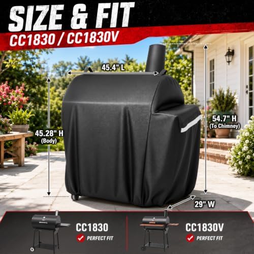 Utheer 600D Waterproof Grill Cover for Royal Gourmet CC1830/CC1830V Grill - Image 2