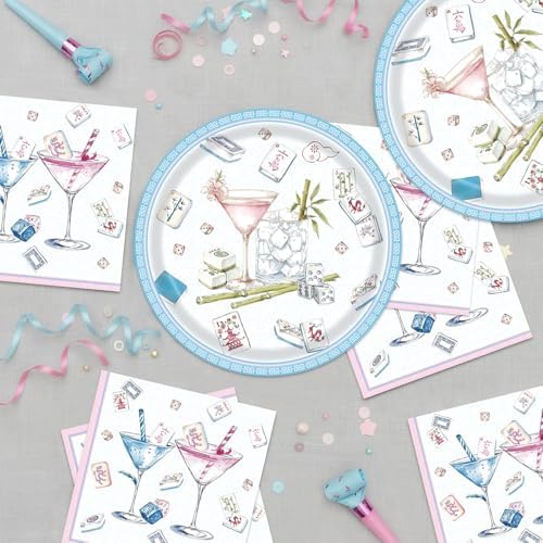 40pcs Mahjong Party Supplies Mahjong Plates and Napkins for Family Birthday, Game Night, Mahjong Night Party Decorations,Suitable for 20 Guests - Image 6