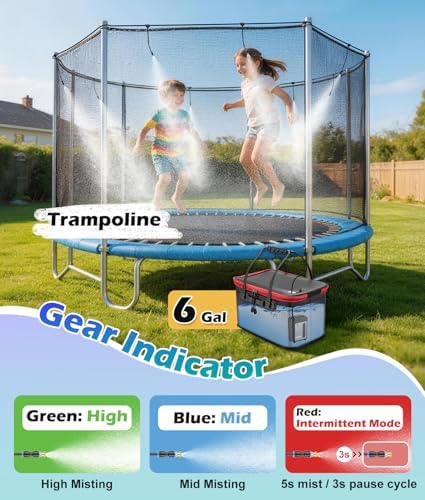 Portable Misting Systems for Patio, Outdoor Water Cooling Misting Kit with 6000mAh Water Pump IPX8, DIY Misters for Outside Garden, Greenhouse, Fan, Umbrella, Canopy, Pasture, Camping(22L Bucket) - Image 4