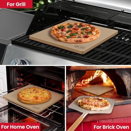 Unicook 18 x 18 Inch Extra Large Pizza Stone for Oven and Grill, 12.2 Lbs - Image 5