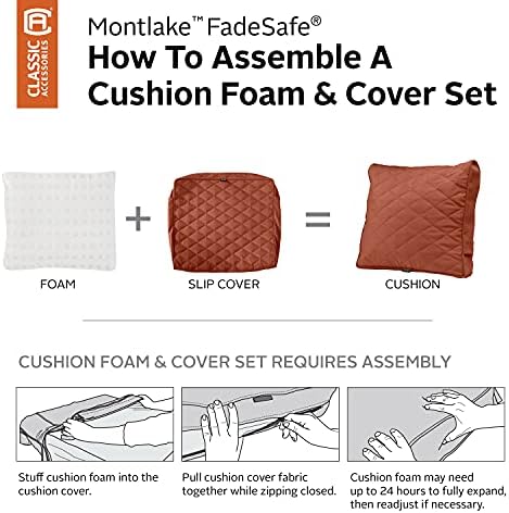 Classic Accessories Montlake FadeSafe FadeSafe Patio Chair/Loveseat Back Quilted Cushion, 21 x 20 x 4 Inch, Spice - Image 5